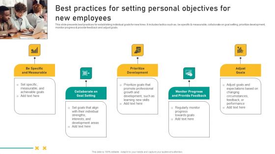 Talent Retention Initiatives For New Hire Onboarding Best Practices For Setting Personal Portrait PDF