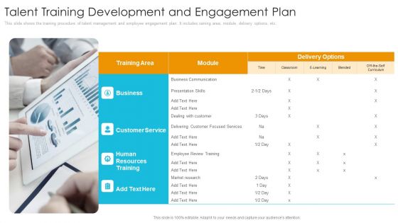 Talent Training Development And Engagement Plan Professional PDF