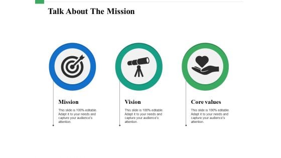 Talk About The Mission Ppt PowerPoint Presentation Outline Grid