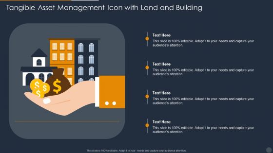 Tangible Asset Management Icon With Land And Building Graphics PDF