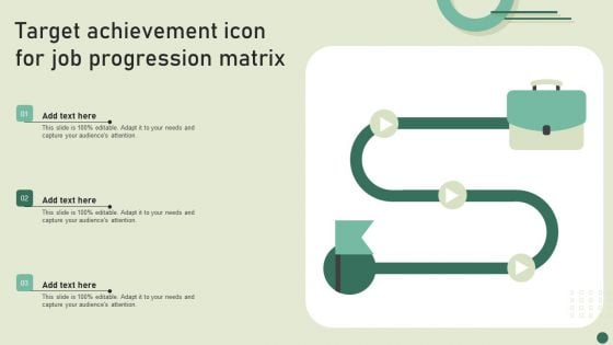 Target Achievement Icon For Job Progression Matrix Summary PDF