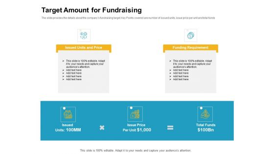 Target Amount For Fundraising Background PDF