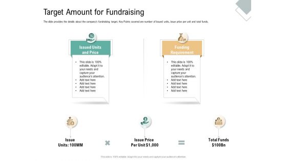 Target Amount For Fundraising Virtual Currency Financing Pitch Deck Guidelines PDF