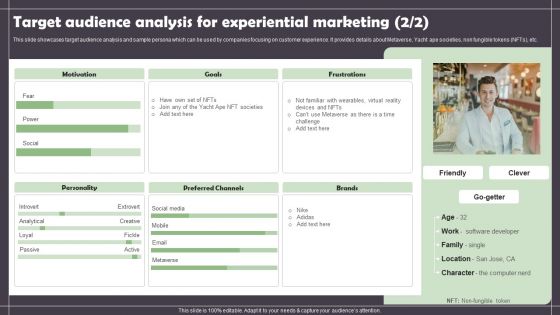 Target Audience Analysis For Experiential Marketing Summary PDF