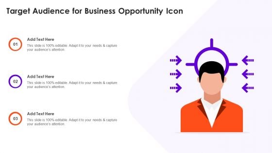 Target Audience For Business Opportunity Icon Brochure Elements PDF