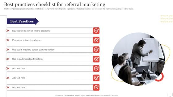 Target Audience Strategy For B2B And B2C Business Best Practices Checklist For Referral Marketing Structure PDF