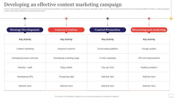 Target Audience Strategy For B2B And B2C Business Developing An Effective Content Marketing Campaign Guidelines PDF