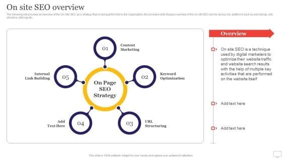 Target Audience Strategy For B2B And B2C Business On Site SEO Overview Infographics PDF