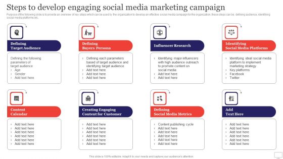 Target Audience Strategy For B2B And B2C Business Steps To Develop Engaging Social Media Marketing Campaign Demonstration PDF