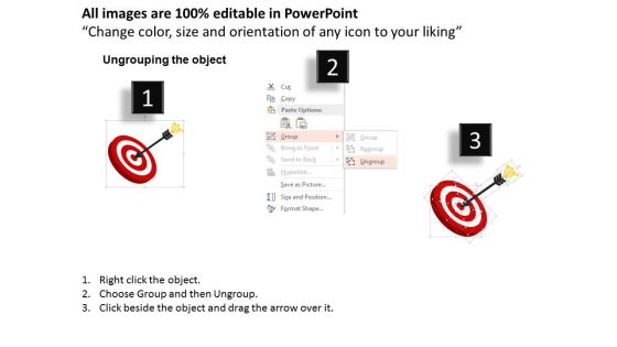 Target Board With Arrow And Icons Powerpoint Template