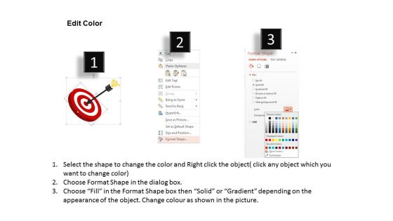 Target Board With Arrow And Icons Powerpoint Template