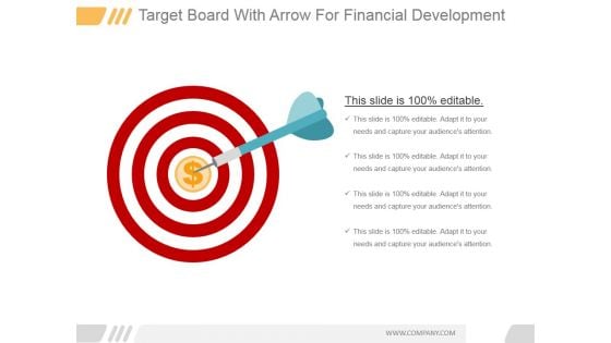 Target Board With Arrow For Financial Development Ppt PowerPoint Presentation Layouts