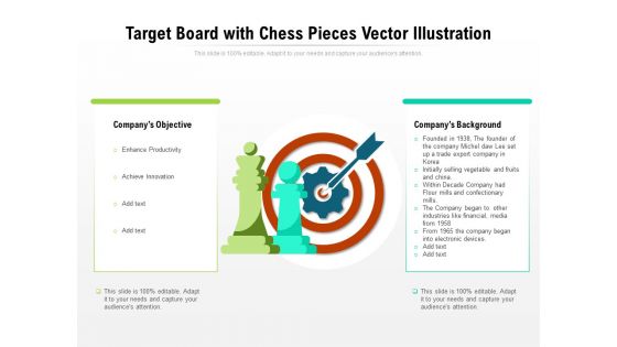 Target Board With Chess Pieces Vector Illustration Ppt PowerPoint Presentation Gallery Pictures PDF