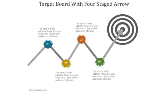 Target Board With Four Staged Arrow Ppt PowerPoint Presentation Information