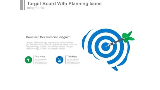 Target Board With Planning Icons Powerpoint Slides