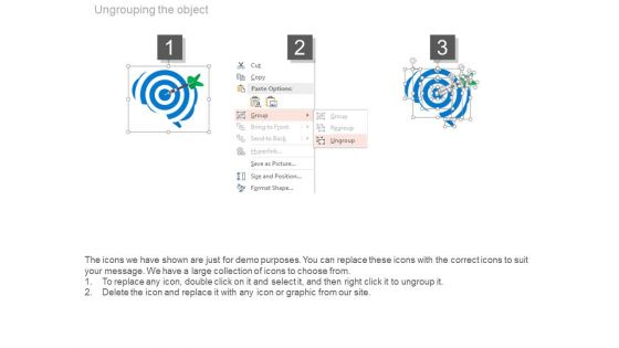 Target Board With Planning Icons Powerpoint Slides