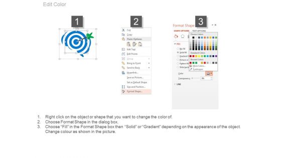 Target Board With Planning Icons Powerpoint Slides