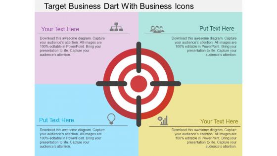 Target Business Dart With Business Icons Powerpoint Template