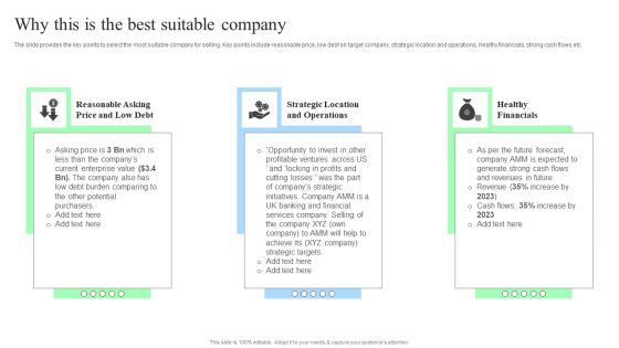 Target Consumers And Market Valuation Overview Why This Is The Best Suitable Company Summary PDF