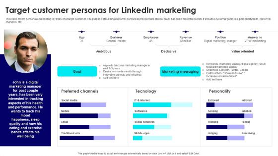 Target Customer Personas For Linkedin Marketing Topics PDF