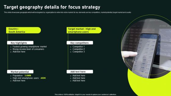 Target Geography Details For Focus Strategy Gaining Competitive Advantage And Capturing Background PDF