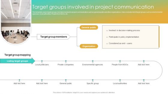 Target Groups Involved In Project Communication Enterprise Communication Tactics Background PDF