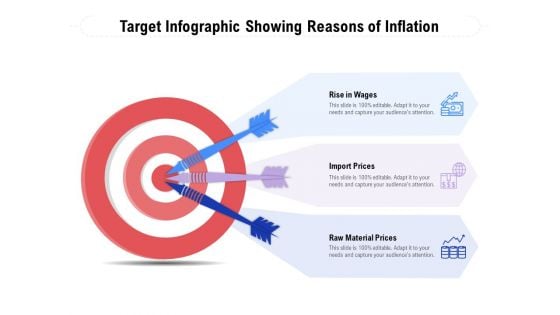 Target Infographic Showing Reasons Of Inflation Ppt PowerPoint Presentation Layouts Graphics Tutorials PDF