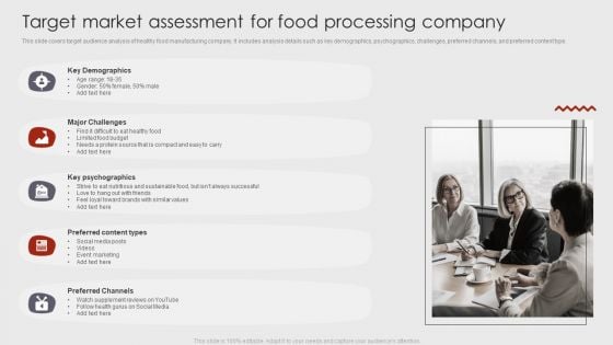 Target Market Assessment For Food Processing Company Infographics PDF