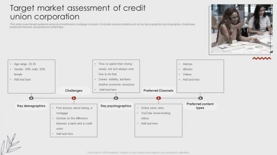 Target Market Assessment Of Credit Union Corporation Summary PDF