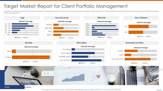 Target Market Report For Client Portfolio Management Brochure PDF