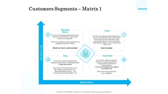 Target Market Segmentation Customers Segments Matrix Shares Ppt PowerPoint Presentation Outline Layout PDF