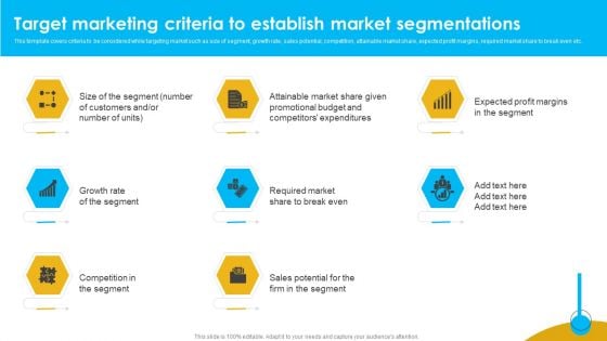 Target Marketing Criteria To Establish Market Segmentations Background PDF