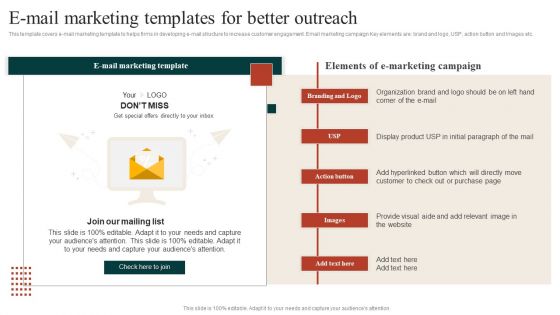 Target Marketing Techniques Email Marketing Templates For Better Outreach Introduction PDF