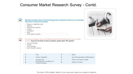 Target Persona Consumer Market Research Survey Contd Ppt Outline Slide Portrait PDF