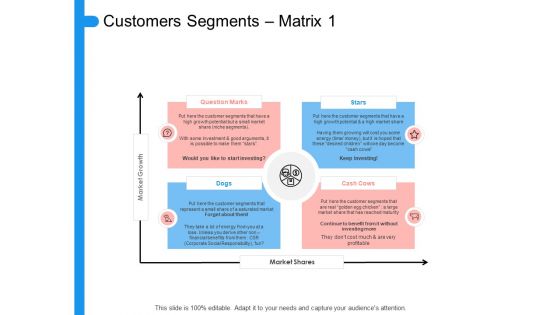 Target Persona Customers Segments Matrix Ppt Slides Example Topics PDF