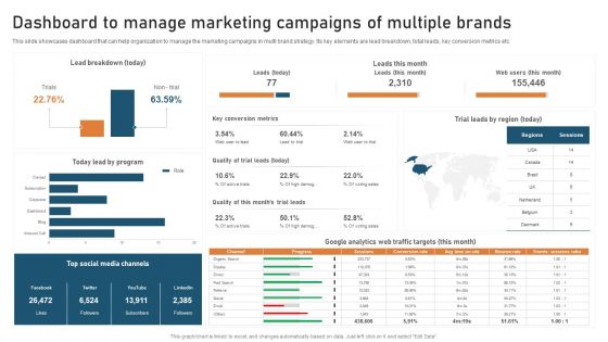 Targeted Market Entry Strategy Dashboard To Manage Marketing Campaigns Of Multiple Introduction PDF