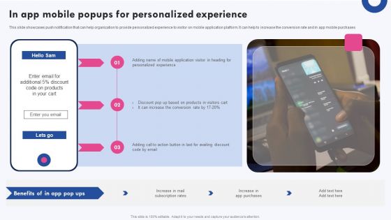 Targeted Marketing Campaigns To Improve Buyers Experience In App Mobile Popups For Personalized Experience Ideas PDF