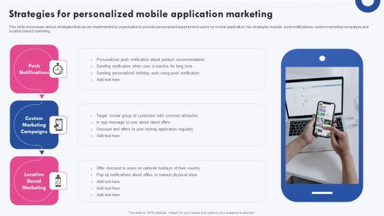 Targeted Marketing Campaigns To Improve Buyers Experience Strategies For Personalized Mobile Application Introduction PDF