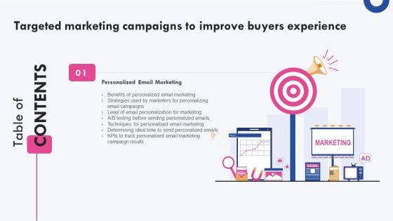 Targeted Marketing Campaigns To Improve Buyers Experience Tables Of Content Summary PDF