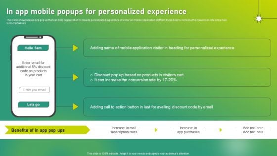 Targeted Marketing Strategic Plan For Audience Engagement In App Mobile Popups For Personalized Experience Ideas PDF