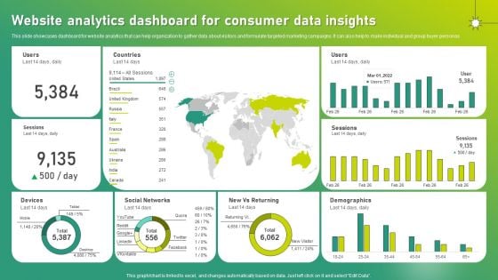 Targeted Marketing Strategic Plan For Audience Engagement Website Analytics Dashboard For Consumer Data Insights Guidelines PDF