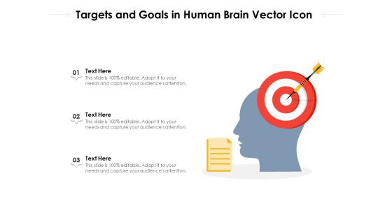 Targets And Goals In Human Brain Vector Icon Ppt PowerPoint Presentation File Inspiration PDF