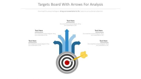 Targets Board With Arrows For Analysis Powerpoint Slides