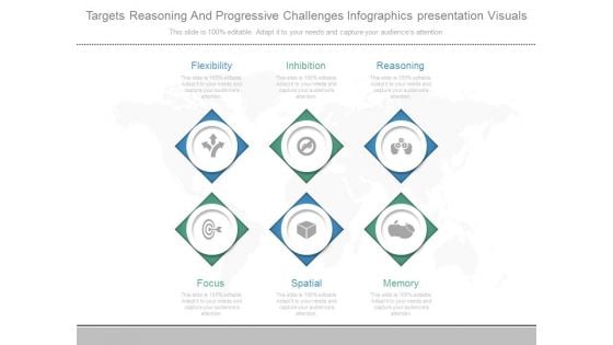Targets Reasoning And Progressive Challenges Infographics Presentation Visuals