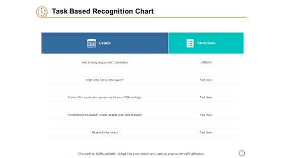 Task Based Recognition Chart Ppt PowerPoint Presentation Inspiration Vector