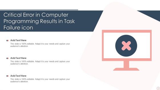 Task Failure Icon Ppt PowerPoint Presentation Complete With Slides
