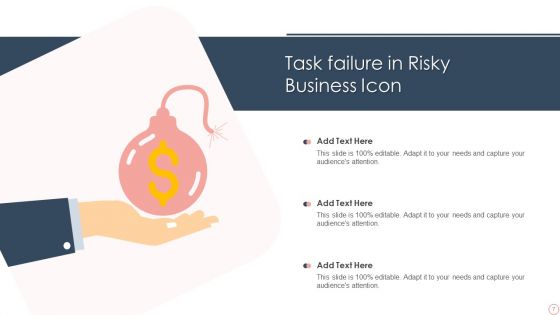 Task Failure Icon Ppt PowerPoint Presentation Complete With Slides