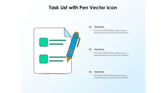 Task List With Pen Vector Icon Ppt Outline Layout PDF