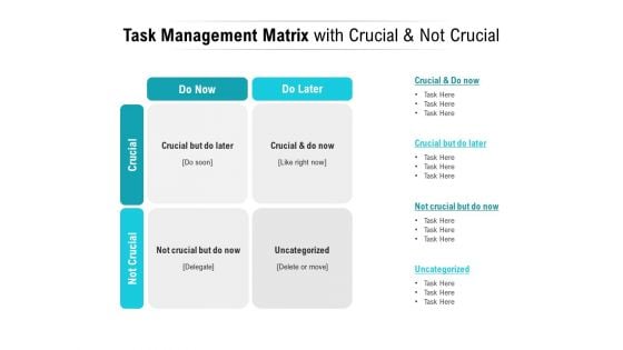 Task Management Matrix With Crucial And Not Crucial Ppt PowerPoint Presentation Infographics Background Image