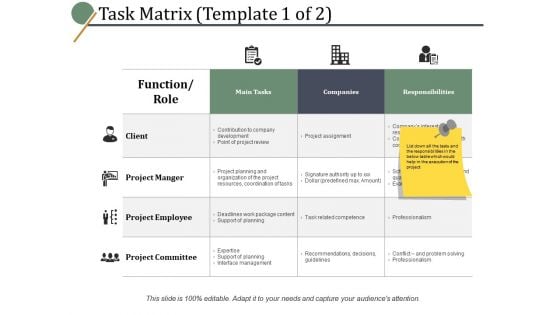 Task Matrix Client Ppt PowerPoint Presentation Slides Portrait